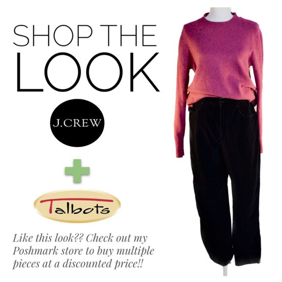 Talbots Size 12 Black Cotton Blend Velveteen Straight Leg Pants - Picture 11 of 14